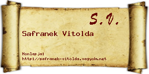 Safranek Vitolda névjegykártya